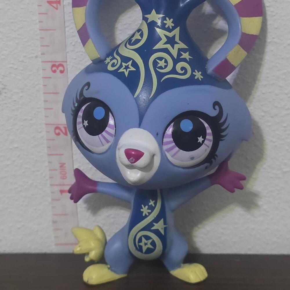 jumbo moon gliw fairy Blue & purple Littlest Pet Shop figurine with gold stars a